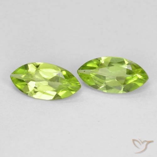 Gemas de Peridoto Verde medio natural de 1.10 ct, Marquesa, VS