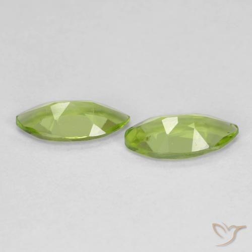 Gemas de Peridoto Verde medio natural de 1.10 ct, Marquesa, VS