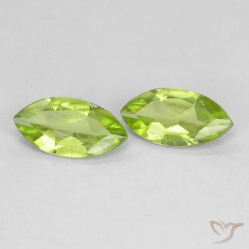 Gemas de Peridoto Verde medio natural de 1.14 ct, Marquesa, VS