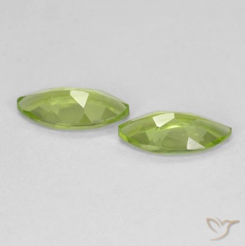 Gemas de Peridoto Verde medio natural de 1.14 ct, Marquesa, VS