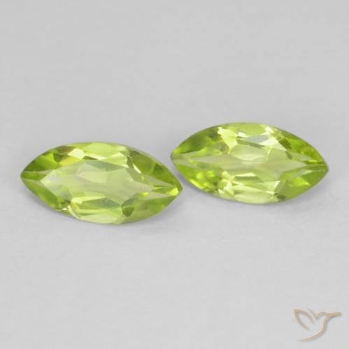 Gemas de Peridoto Verde vivo natural de 1.15 ct, Marquesa, VS