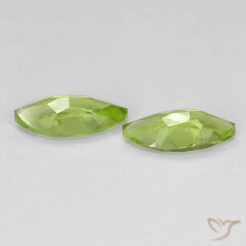 Gemas de Peridoto Verde vivo natural de 1.15 ct, Marquesa, VS