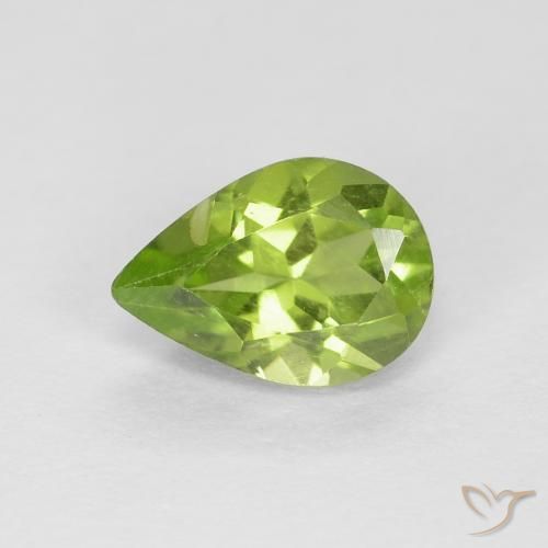 0.77ct Natural Verde vivo claro Peridoto, En forma de pera, VS