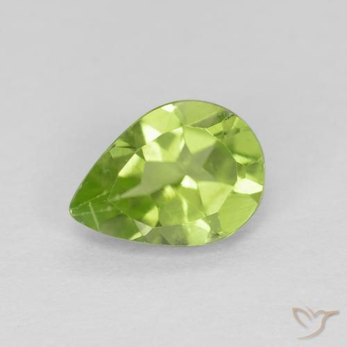 0.74ct Natural Verde vivo claro Peridoto, En forma de pera, VVS