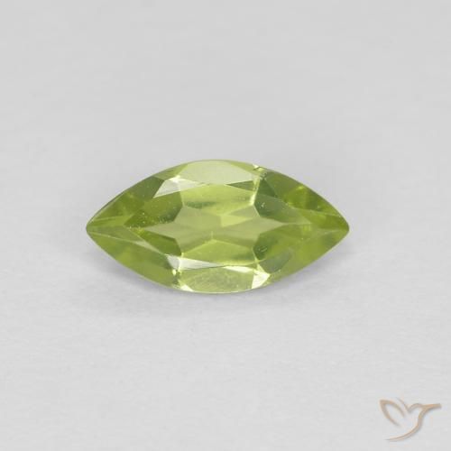 Peridoto verde natural de 0,35 ct, marquesa, VVS