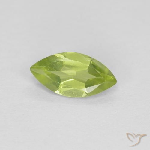 Peridoto verde natural de 0,35 ct, marquesa, VVS