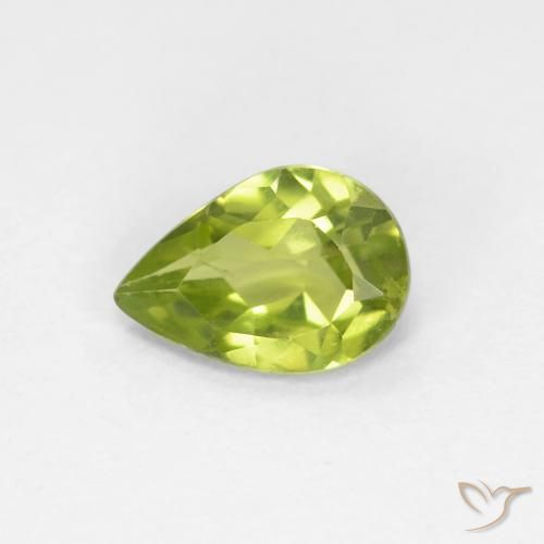 0.66ct Natural Verde vivo Peridoto, En forma de pera, VS