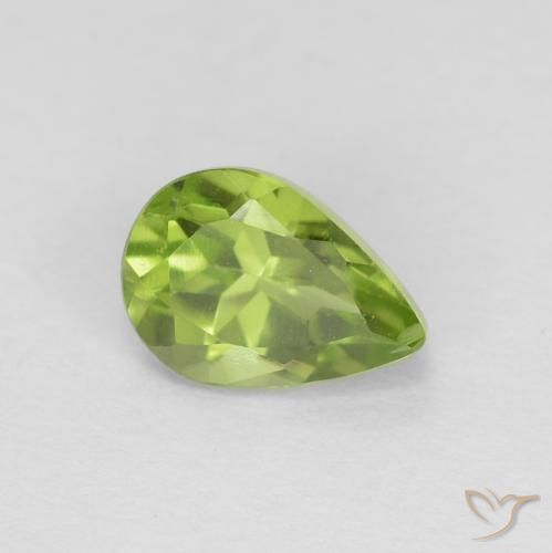 0.84ct Natural Verde vivo Peridoto, En forma de pera, VVS