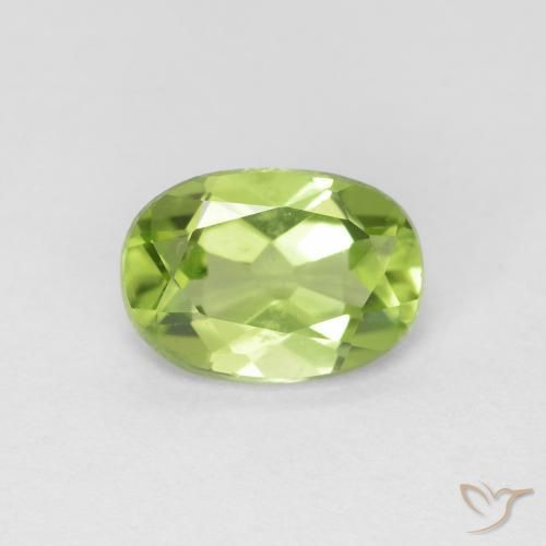 0.86ct Natural Verde vivo Peridoto, Ovalada, VVS-VS