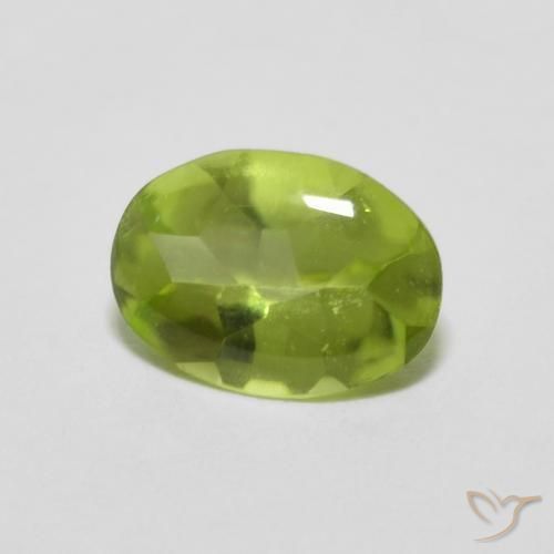 0.78ct Natural Verde vivo Peridoto, Ovalada, Transparente