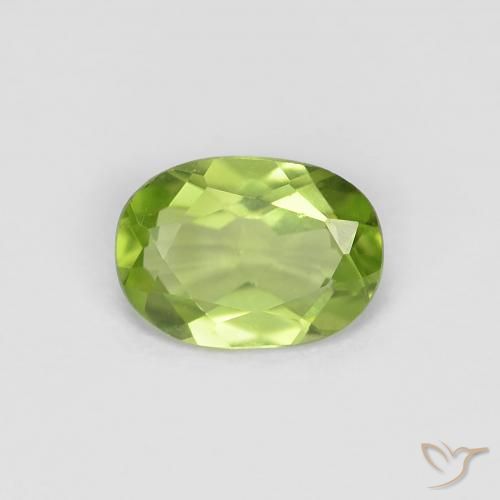 0.83ct Natural Verde medio Peridoto, Ovalada, VVS-VS