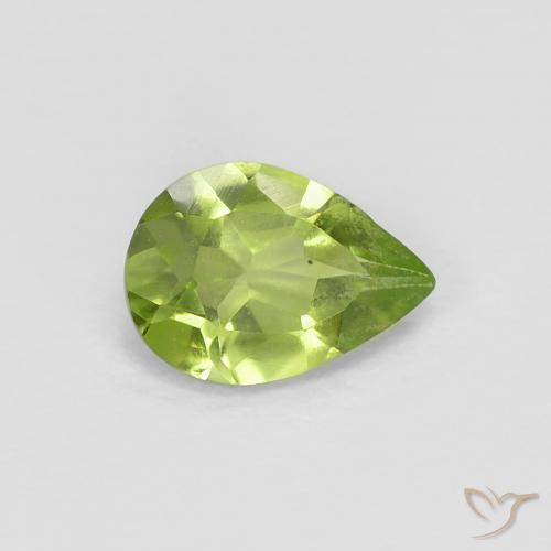 0.67ct Natural Verde medio Peridoto, En forma de pera, VVS-VS