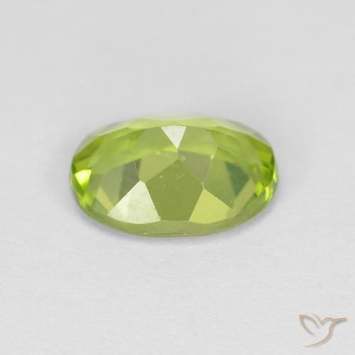 Peridoto Verde amarillento natural de 1.33 ct, Ovalada, VVS-VS