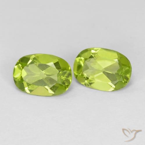 Gemas de Peridoto Verde amarillento natural de 1.52 ct, Ovalada, VS