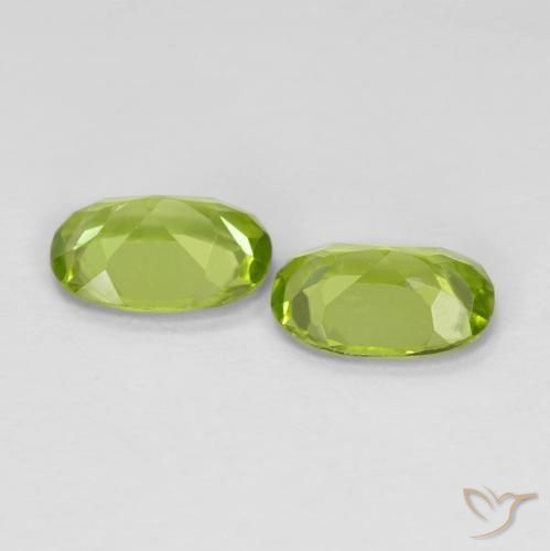 Gemas de Peridoto Verde amarillento natural de 1.52 ct, Ovalada, VS