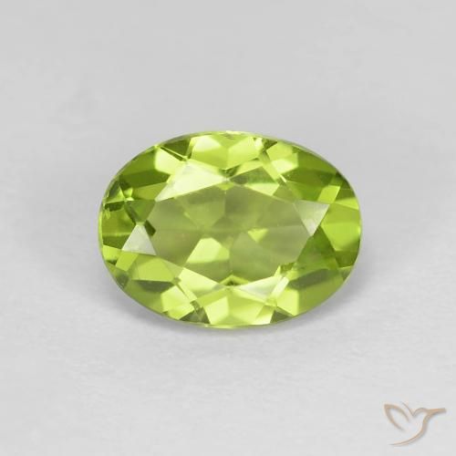 1.41ct Natural Verde amarillento Peridoto, Ovalada, VS