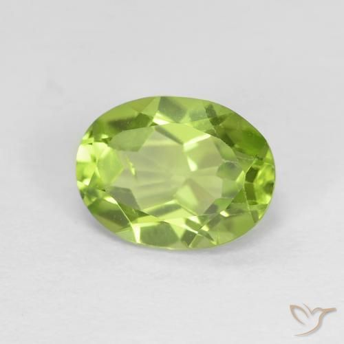 Peridoto Verde amarillento intenso natural de 1.48 ct, Ovalada, VS