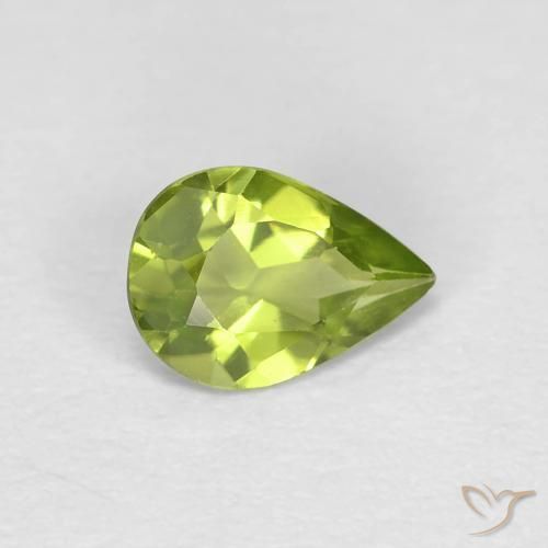 0.61ct Natural Verde vivo Peridoto, En forma de pera, VVS-VS