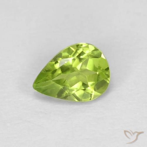 0.68ct Natural Verde medio Peridoto, En forma de pera, VS
