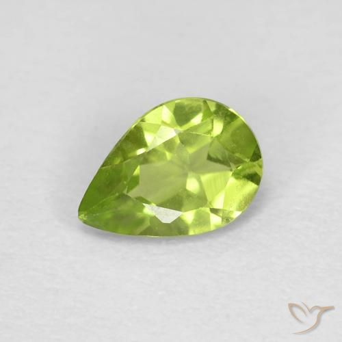 0.73ct Natural Verde vivo Peridoto, En forma de pera, VS