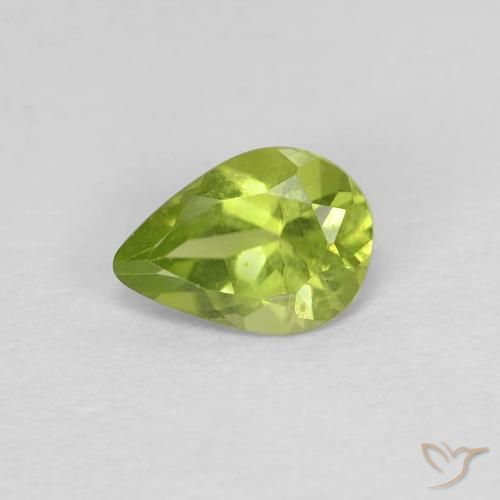 0.64ct Natural Verde amarillento Peridoto, En forma de pera, VVS-VS