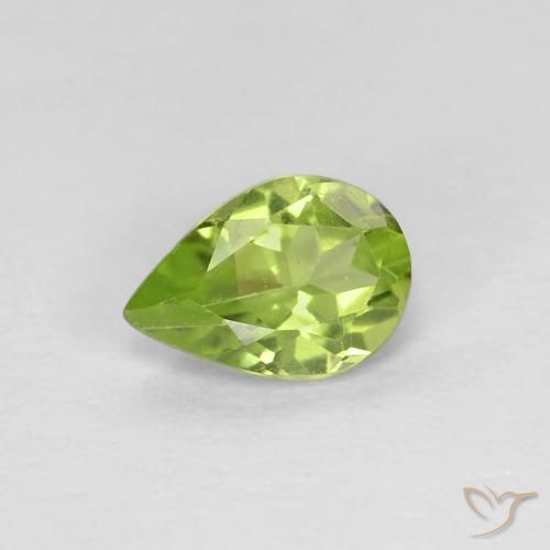 0.67ct Natural Verde amarillento intenso Peridoto, En forma de pera, VVS-VS