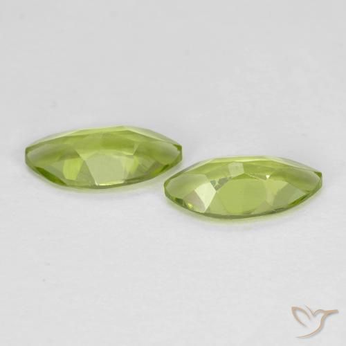 Gemas de Peridoto Verde vivo claro natural de 1.20 ct, Marquesa, VVS-VS