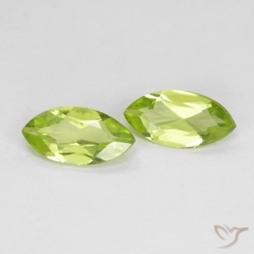 Gemas de Peridoto Verde vivo claro natural de 1.15 ct, Marquesa, VVS-VS
