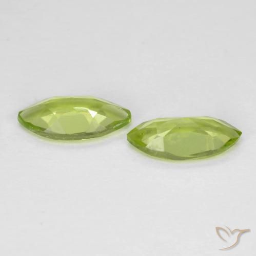 Gemas de Peridoto Verde vivo claro natural de 1.15 ct, Marquesa, VVS-VS