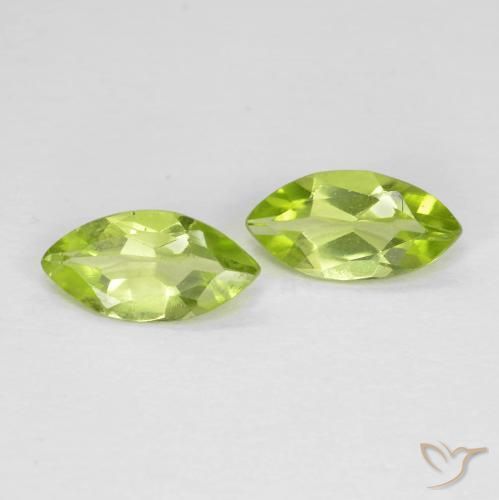Gemas de Peridoto Verde claro natural de 1.00 ct, Marquesa, VVS-VS