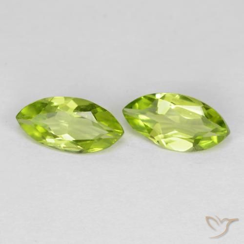 Gemas de Peridoto Verde claro natural de 1.15 ct, Marquesa, VVS-VS