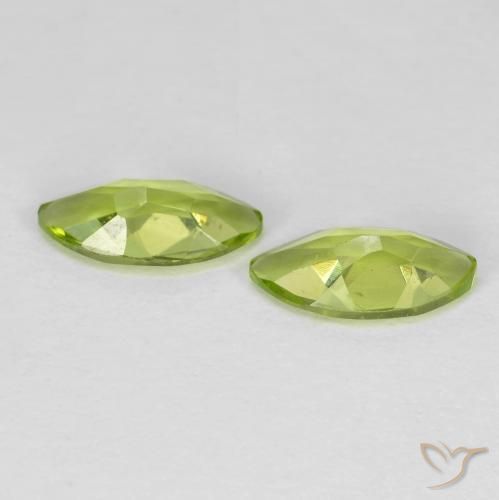 Gemas de Peridoto Verde claro natural de 1.15 ct, Marquesa, VVS-VS