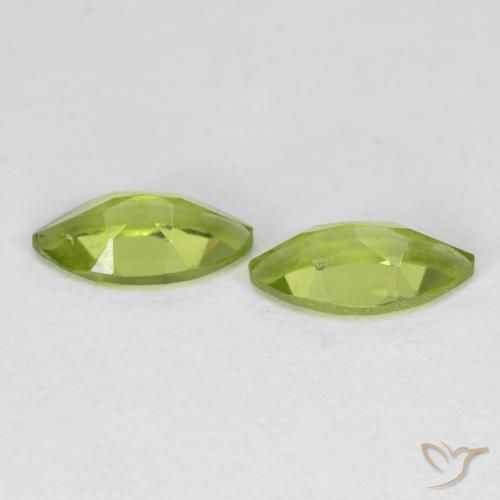Gemas de Peridoto Verde claro natural de 1.31 ct, Marquesa, VS