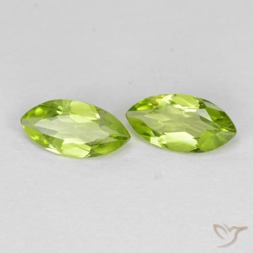 Gemas de Peridoto Verde claro natural de 1.15 ct, Marquesa, VS