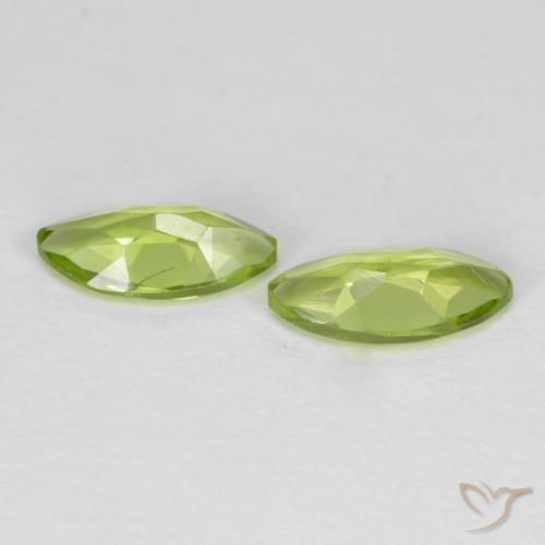 Gemas de Peridoto Verde claro natural de 1.15 ct, Marquesa, VS
