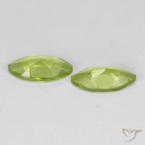Gemas de Peridoto Verde claro natural de 1.17 ct, Marquesa, VS