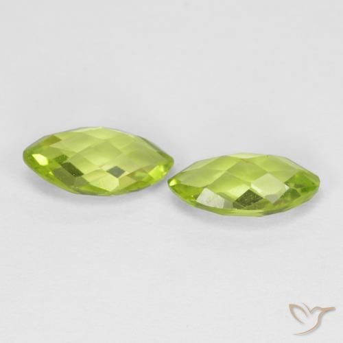 Gemas de Peridoto Verde amarillento natural de 1.26 ct, Marquesa, VVS-VS