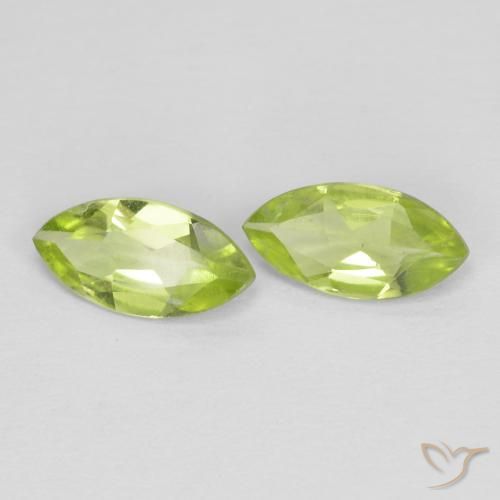 Gemas de Peridoto Verde amarillento natural de 1.04 ct, Marquesa, VS
