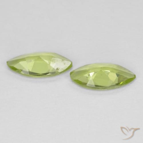 Gemas de Peridoto Verde amarillento natural de 1.04 ct, Marquesa, VS