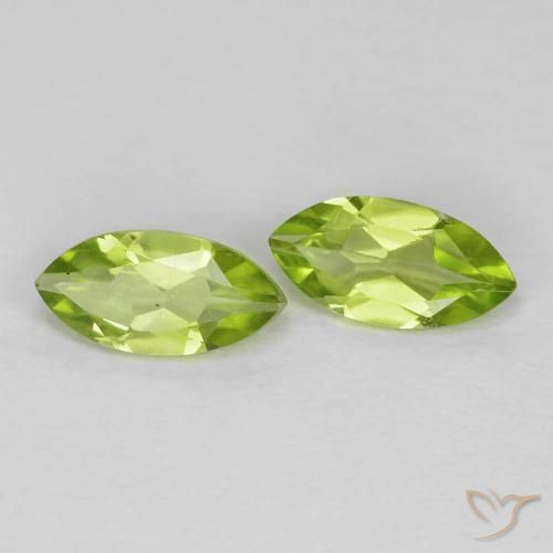 Gemas de Peridoto Verde claro natural de 1.20 ct, Marquesa, VS