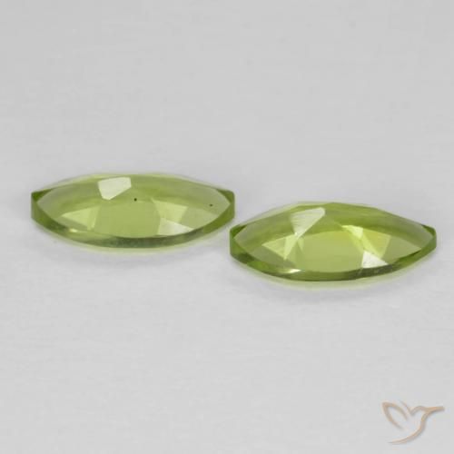 Gemas de Peridoto Verde claro natural de 1.20 ct, Marquesa, VS