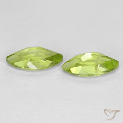 Gemas de Peridoto Verde claro natural de 1.25 ct, Marquesa, VS