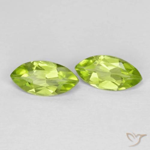 Gemas de Peridoto Verde claro natural de 1.06 ct, Marquesa, VS