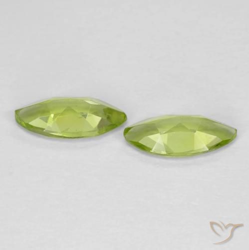 Gemas de Peridoto Verde claro natural de 1.06 ct, Marquesa, VS