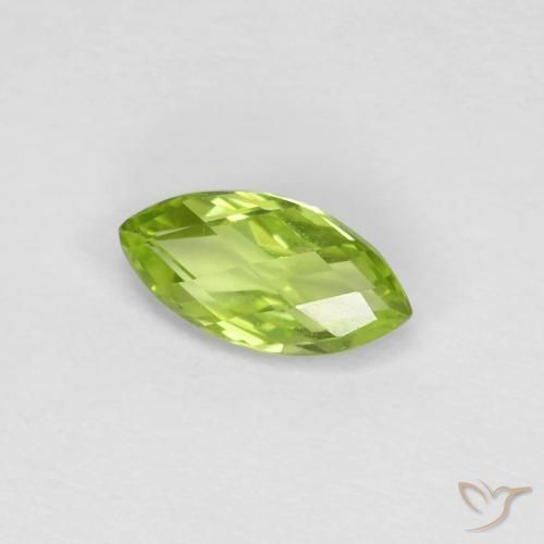 Peridoto Verde claro natural de 0.66 ct, Marquesa, VVS-VS