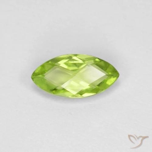 0.66ct Natural Verde medio Peridoto, Marquesa, VVS-VS
