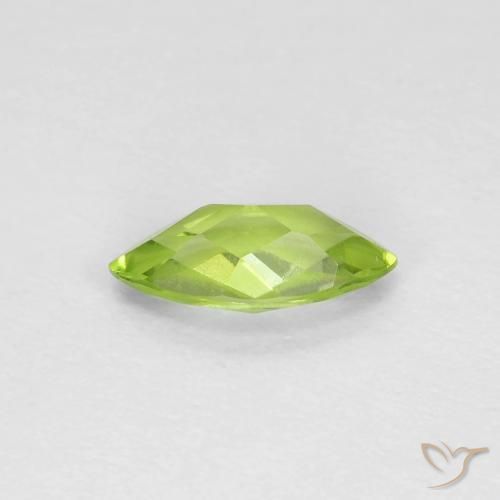 Peridoto Verde medio natural de 0.66 ct, Marquesa, VVS-VS