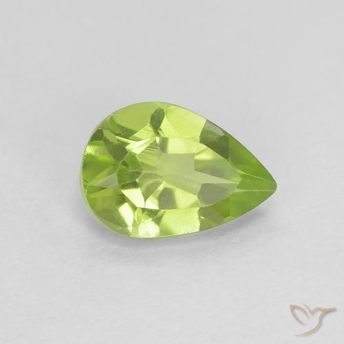 0.73ct Natural Verde medio Peridoto, En forma de pera, VVS-VS