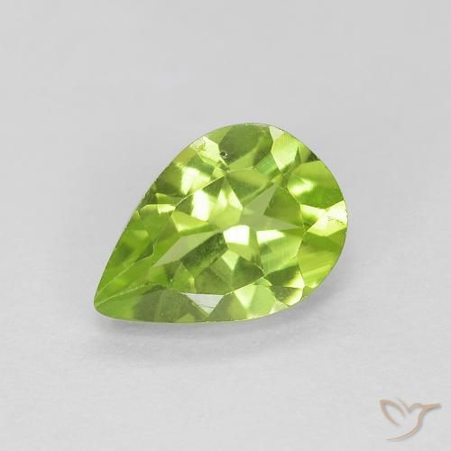 0.82ct Natural Verde vivo Peridoto, En forma de pera, VVS-VS