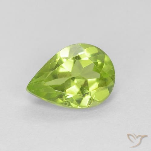 0.87ct Natural Verde medio Peridoto, En forma de pera, VVS-VS